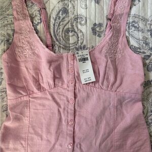 Elegant Pink Floral Women's Tank Top